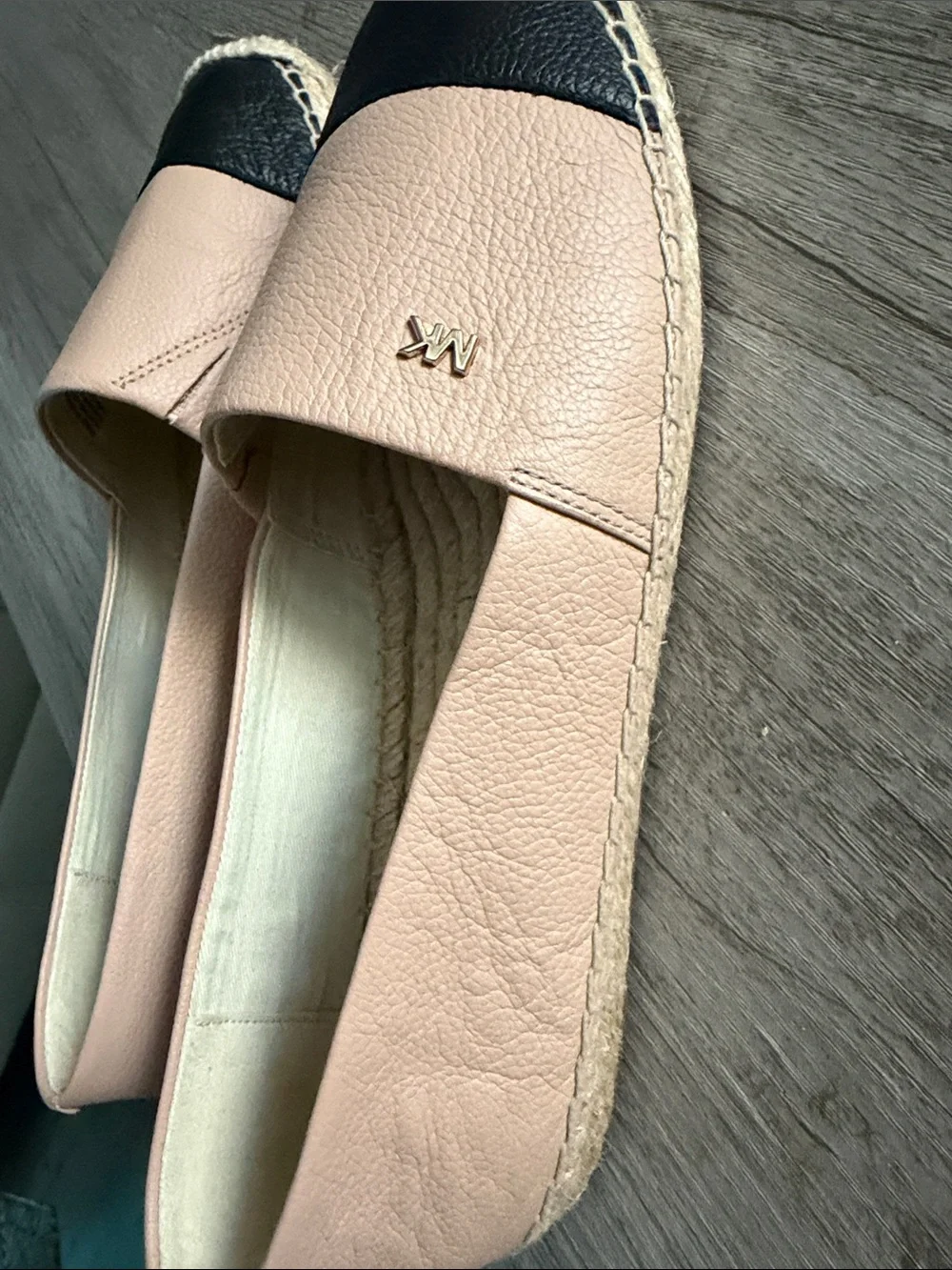 Michael Kors Two-Tone Blush and Black Espadrille Flats 8.5